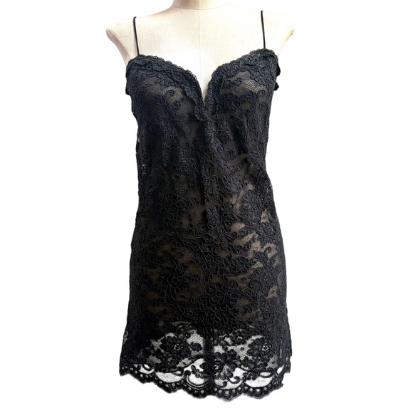 Other - Victoria’s Secret 1990s Vintage 90s GOLD LABEL Black Lace Negligee nightie SM